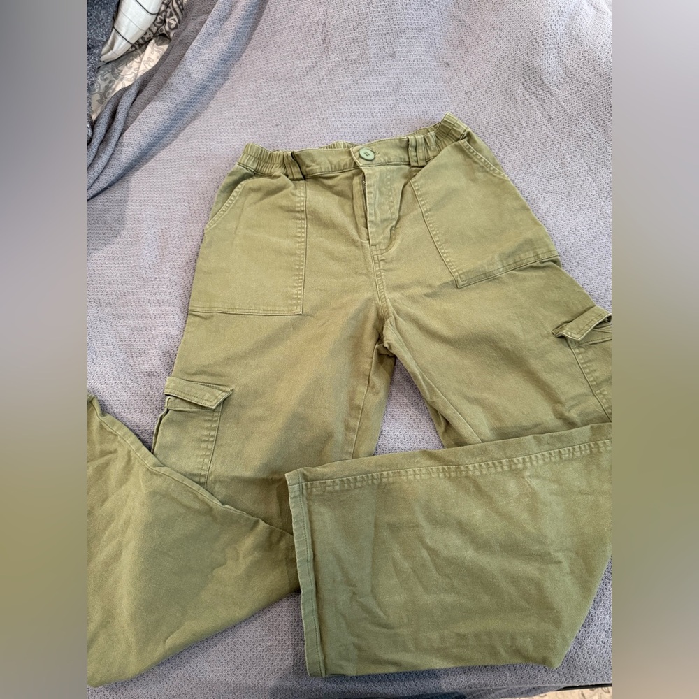 Green Cargo Pants with Relaxed Fit